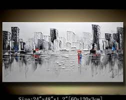 Black And White Skyline Canvas A New Type Of Abstract Wall Painting Black And White Painting Impasto Cityscape Landscape Painting Pa Abstract Wall Painting Abstract Canvas Wall Art Pictures
