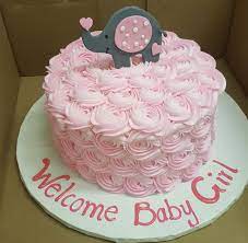 Calumet Bakery Pink Elephant Rosette Cake Baby Shower Cakes Cake Shower Cakes