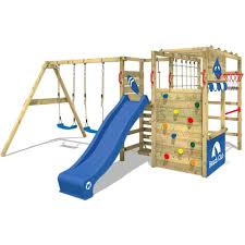 Jardin parc portique toboggan exterieur trapeze balancoire de haute qualité, excellent cadeau et jouet extérieur pour les enfants s'amusent dans la cour conception spéciale de la barre avec deux anneaux, permettent vos enfants faire des acrobaties et exercer leur force et adresse et apprendre à. Wickey Aire De Jeux Portique Bois Smart Zone Avec Balancoire Et Toboggan Vert Pomme Wickey Pas Cher A Prix Auchan