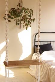 Macrame Rope Wooden Swing Etsy Bedroom Swing Macrame Swing Indoor Swing