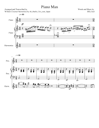 So, you're reading treble clef concert pitch. Piano Man With Harmonica Sheet Music For Piano Harmonica Mixed Trio Musescore Com