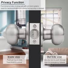 This depends on where the hole is actually located. Buy 1 Pack Bedroom Bathroom Door Knobs In Satin Nickel Finish Removable Plate For Old Doors With Round Plate Privacy Function For Private Rooms Flat Ball Style Online In Indonesia B07n6zhrtp