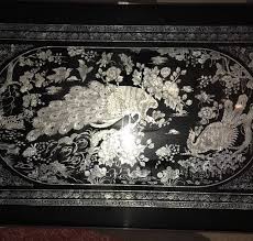 Korean Artisan 1950 S Large Coffee Tea Table Black Lacquer Finish Hand Made Beautiful Piece Of Art Art Pieces Vintage World Maps Art