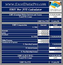 Download Ebit Per Fte Calculator Excel Template Exceldatapro Calculator Excel Templates Microsoft Excel