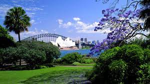 A View Of The Opera House And The Harbour Bridge From The Royal Botanic Gardens Sydney New South Wales Australia