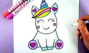 Teken eenhoorn met stap voor stap eenhoorn tekenen! Unicorn Schattige Tekeningen Makkelijk Coloring And Drawing