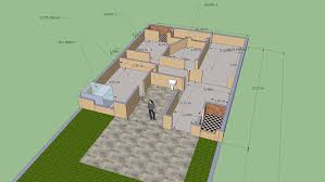 Tem 3 casas de banho e uma cozinha com sala de jantar. Planta Casa Terrea 3 Quartos Fundo Do Terreno 100 M 3d Warehouse