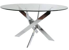 Table A Manger Ronde Verre Trempe Et Metal Chrome Kany 140 Lestendances Fr Table Ronde En Verre Table A Manger Ronde Table A Manger Ronde En Verre