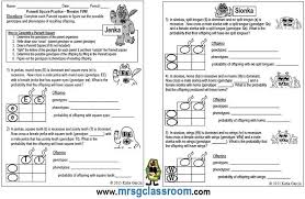 Punnett Square Worksheet For Middle School Worksheets For All Punnett Squares Genetics Teaching Biology