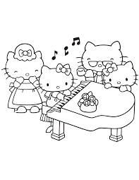 Make sure the check out the rest of our hello kitty coloring pages. Hello Kitty Playing Piano Coloring Page Coloring Pages Coloring Home