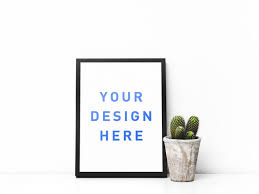 Showcase Your Poster Design Digital Painting Or Drawing And More Artwork On This Simply Fresh And Stylish Free Mo Frame Mockup Free Poster Frame Frame Mockups