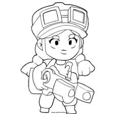 Her super summons a massive bear to fight by her side!. Brawl Stars Coloring Page
