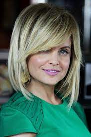 Pin By Lauren Gentile On Celebrity Fashion Shoulder Length Hair With Bangs Thick Hair Styles Medium Hair Styles