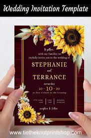 Burgundy Sunflower Wedding Invitation Template Rustic Wedding Etsy In 2021 Sunflower Wedding Invitation Template Wedding Invitation Templates Rustic Sunflower Wedding Invitations