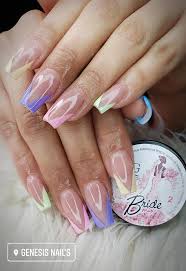 Hermoso diseño de uñas acrílicas de colores. Genesis Nail S Unas Acrilicas Gel Colores Pastel Facebook