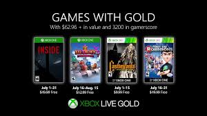 Xbox Live Games With Gold For July Announced Xbox Live Xbox One Xbox