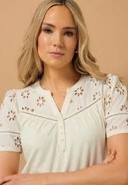 Long Tall Sally BRODERIE SHORT SLEEVE