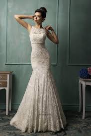 2019 New Elegant Amelia Sposa Mermaid Lace Wedding Dress Vestido De Applique Scoop Chapel Train Open Back Bridal Gown Ay88 Wedding Dresses Designers