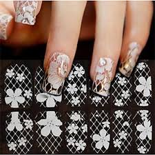 Want to try nail art on your finger nails? 1 Pcs 3d Nail Stickers Lace Stickers Nail Art Manicure Pedicure Flower Wedding Fashion Daily 03215262 Buy Online In Antigua And Barbuda At Antigua Desertcart Com Productid 83213369