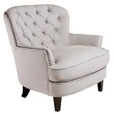 Alfred Natural Linen Fabric Club Chair Amazon Home Amp Kitchen Tufted Club Chairs Upholstered Arm Chair Tufted Arm Chair