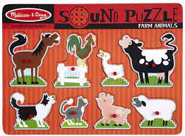 Melissa Doug Sound Puzzle Farm Animals Wild Woodland Toys Farm Animals Animal Sounds Sound Puzzle
