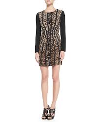 roberto cavalli vertical leopard print long sleeve dress sz