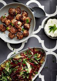 Toasted Pinenut Lamb Kofta With Grated Beetroot Freekeh Salad Recipe And Food Styling Gemma Lush Photo Phu Tang Back Food Freekeh Recipes Lamb Recipes
