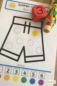 This is a set of 5 summer themed printables from my popular resource 101 theme pictures to make with dot markers. Free Do A Dot Printables Summer