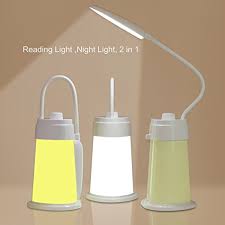 Maythank Kids Led Desk Lamp Reading Lights Night Stand Light 2 In 1 Usb Rechargeable Battery Powered Dimmable Bedside Night Stands Headboard Lamp Bed Lights