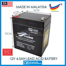 Check spelling or type a new query. Buy Genuine Flying 12v 4 5ah Rechargeable Sealed Lead Acid Battery 12v Bateri Asid Boleh Dicas Semula Seetracker Malaysia