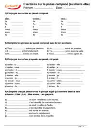 Le passé composé est formé du présent de l'auxiliaire et du participe pass é du verbe conjugué. Exercices Sur Le Passe Compose Auxiliaire Etre