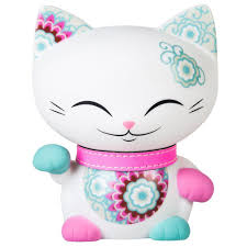 Chat Porte Bonheur Maneki Neko Mani The Lucky Cat 11cm Blanc Collier Rose Amazon Fr Cuisine Maison Porte Bonheur Chat Kawaii Neko