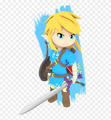 Toon link coloring page by hylian green. 3d Model Of Link In Chibi Toon Style Of The Game The Zelda Breath Of The Wild 3d Models Hd Png Download 561x829 205754 Pngfind