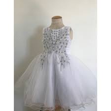 Delicieuse robe blanche pour petite fille avec broderies. Robe Fille De Ceremonie Blanche