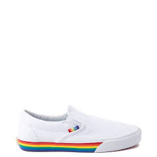 Vans Slip On Rainbow Skate Shoe White Multi