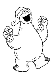 Christmas coloring pages for kids & adults to color in and celebrate all things christmas, from santa to snowmen to festive holiday scenes! Merry Christmas Cookie Monster Coloring Pages Coloring Sky
