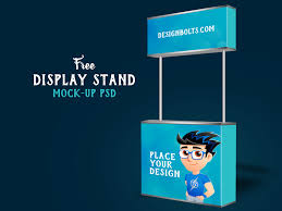 Free Display Stand Mock Up Psd On Behance Tradeshow Booth Display Mockup Design Design Template
