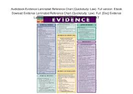 audiobook evidence laminated reference chart quickstudy