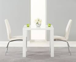 Buy white dining room furniture sets online. Square White High Gloss Dining Table 2 White Chairs Homegenies