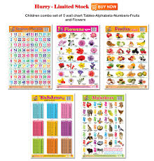 Buy Wall Charts Plastic Non Tearable Combo Set Of 5 Wall