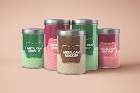 Download Glossy Round Tin Can Box Mockup Set In Packaging Mockups On Yellow Images Creative Store PSD Mockup Templates