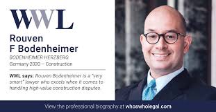 Recognition for BODENHEIMER in WHO'S WHO LEGAL 2020