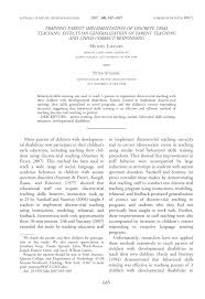 Pdf Training Parent Implementation Of Discrete Trial Teaching Effects On Generalization Of Parent Teaching And Child Correct Responding
