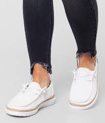 Shop journeys for the best hey dude shoes for men and women. Hey Dude Wendy Stretch Shoe Women S Shoes In White Buckle How To Stretch Shoes Western Shoes Hey Dude