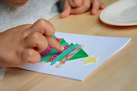 But there's so many fun ideas out there for kids to make their own homemade christmas cards that i just have to share more! Kid Made Christmas Card Using Watercolor Washi Tape