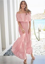 Tiered Maxi Dress In Light Pink Venus