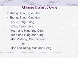 The chinese saw the mandate of heaven—either actual heavenly decisions, or their incarnations in floods and droughts, or the result of factional fighting, dynastic politics, bad luck chen, qiang. Ppt Chinese Dynastic Cycle Powerpoint Presentation Free Download Id 5800950