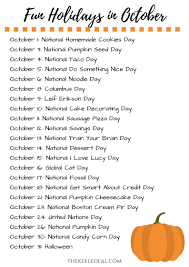 Fun Holidays To Celebrate In October The Keele Deal Can You Believe Its Almost October October The Month Silly Holidays National Holiday Calendar Holiday Fun