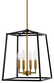Kira Home Bellevue 15 5 Lantern Pendant Light Black Warm Brass Accents Transitional Pendant Lighting By Modum Decor