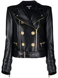 5 out of 5 stars. Balmain Button Embellished Leather Biker Jacket In Black Modesens